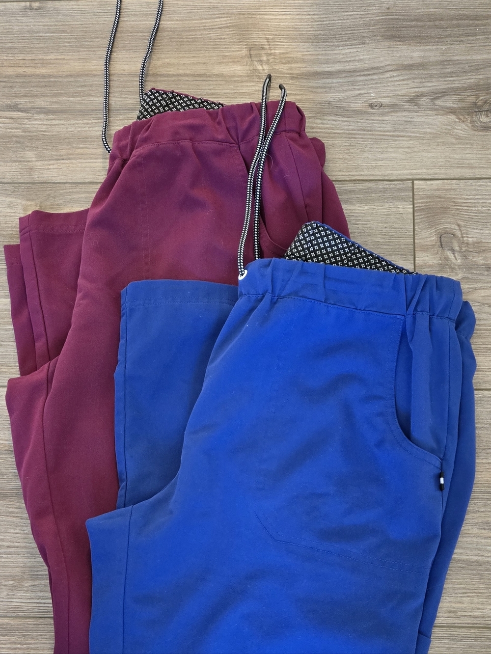 koi Scrub Pants in Blue and Burgundy